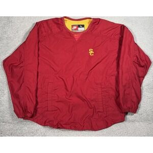 Vintage 90s USC Trojans Nike Team‎ Windbreaker Jacket Mens Large Red Embroidered
